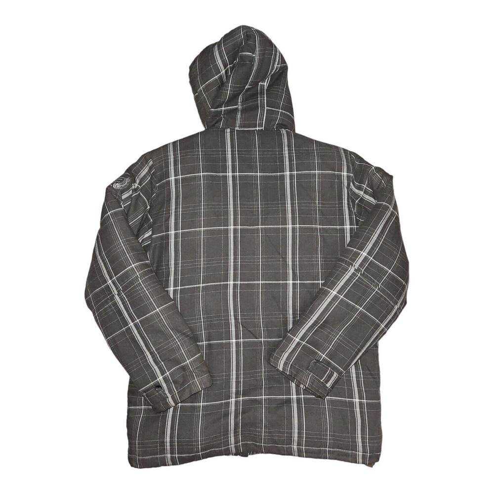 BKE Coat Large Men's Tartan Plaid Heavy Hooded Drawstring Hipster Preppy - Picture 13 of 15